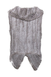 Current Boutique-Yves Salomon - Grey Mix Rabbit Fur Vest Sz 0