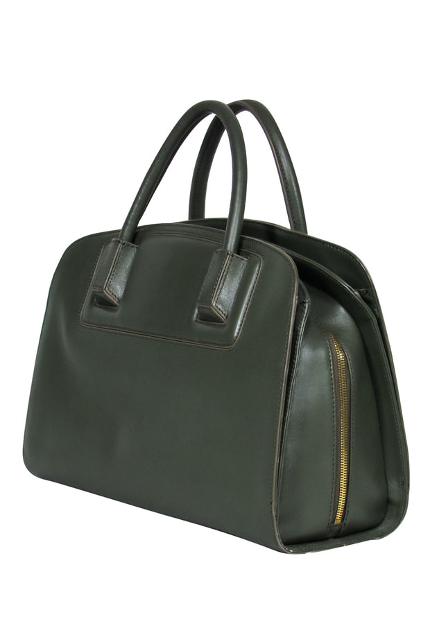 Current Boutique-Zac Posen - Olive Green Smooth Leather Multi-Compartment Satchel