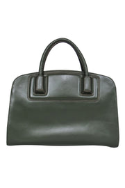 Current Boutique-Zac Posen - Olive Green Smooth Leather Multi-Compartment Satchel