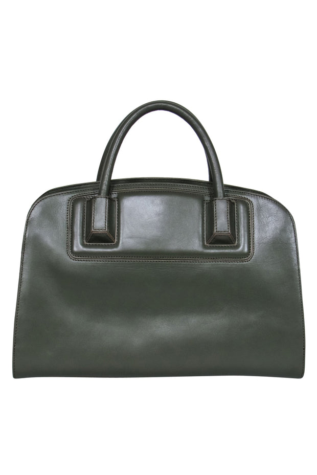 Current Boutique-Zac Posen - Olive Green Smooth Leather Multi-Compartment Satchel