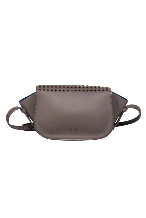 Current Boutique-Zac Posen - Taupe Leather Mini Crossbody w/ Grommets