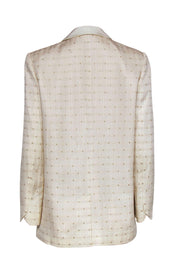 Current Boutique-Zadig & Voltaire - Cream Shawl Lapel Textured Blazer w/ Stars Sz L