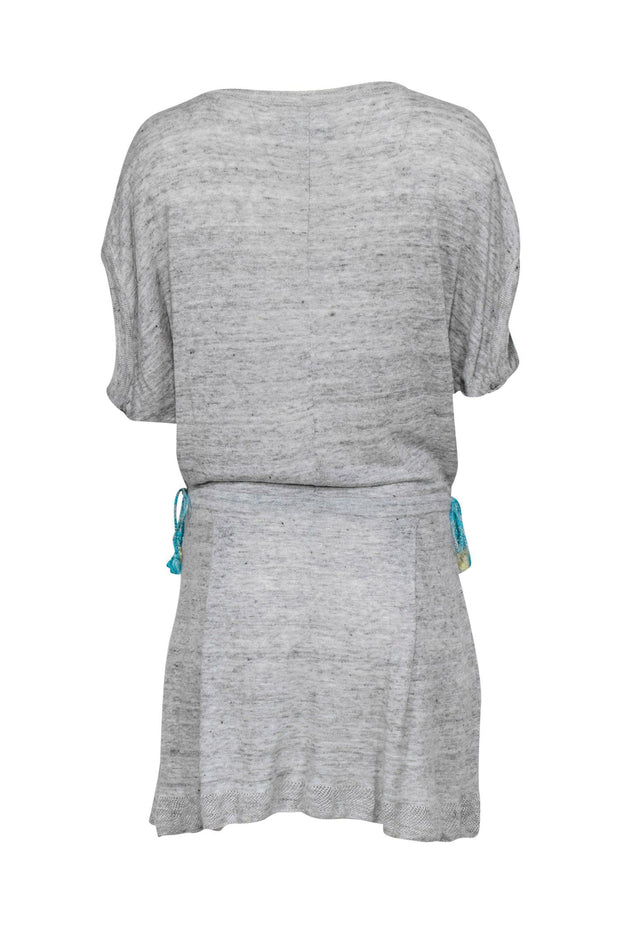 Current Boutique-Zadig & Voltaire - Grey Knit Short Sleeve Drop Waist Dress Sz M