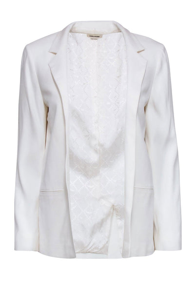 Current Boutique-Zadig & Voltaire - Ivory Open Front Blazer Sz 1