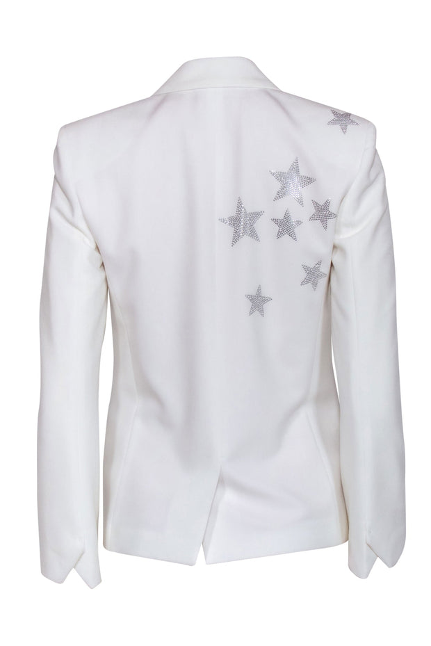 Current Boutique-Zadig & Voltaire - White Slim Blazer w/ Silver Rhinestone Stars Sz 2