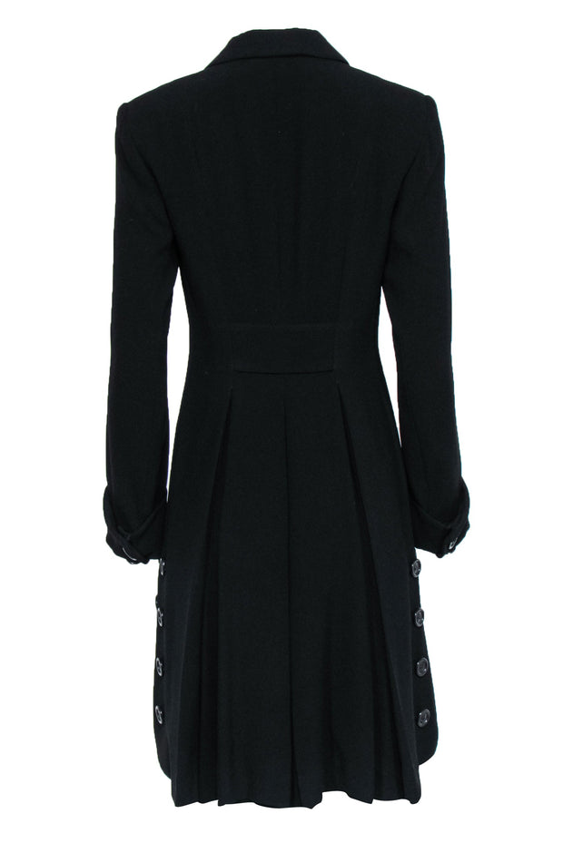 Current Boutique-Zelda - Black Longline Button Front Coat w/ Fold-Over Cuff Sz 4