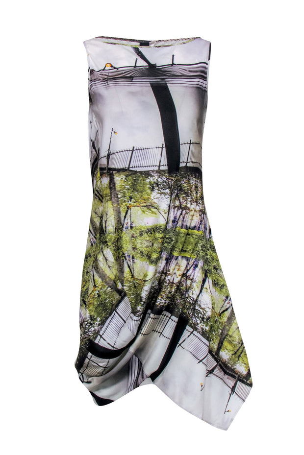 Current Boutique-Zero & Maria Cornejo - Sidewalk Park Print Sleeveless Silk Dress Sz 4