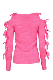 Current Boutique-Zoe Jordan - Hot Pink Heather Wool & Cashmere Blend Long Sleeve Pull-Over Sz M/L