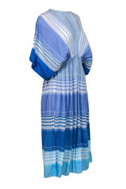 Current Boutique-lemlem - Blue & White Striped Cotton Maxi Dress w/ Metallic Threading Sz S